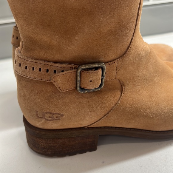 UGG Shoes - UGG Keppler Genuine Shearling Lined Moto Boots Womens Size 9 1012552 Chestnut